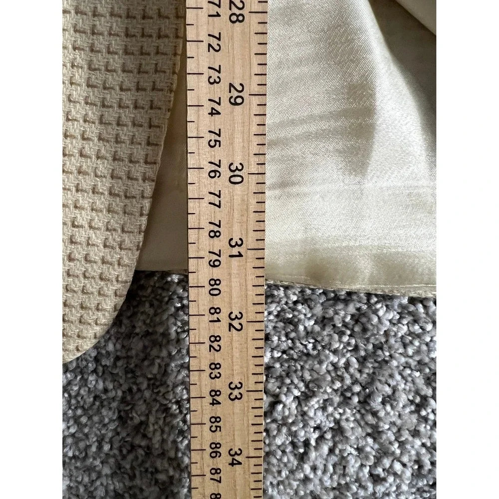 Bachrach Made in Italy Cashmere Wool Blazer Cream Waffle Weave Mens 42L